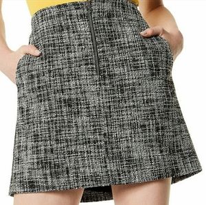 Karen Millen Black & White Tweed Mini Skirt